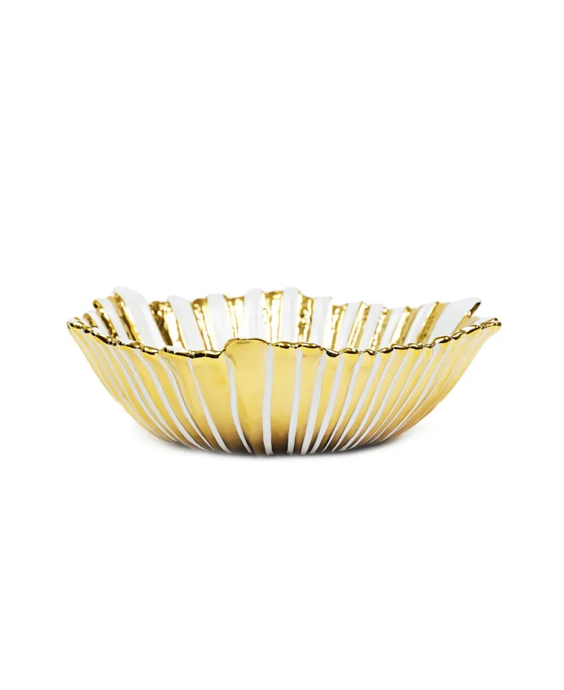 Gilded Leaf Decorative Bowl