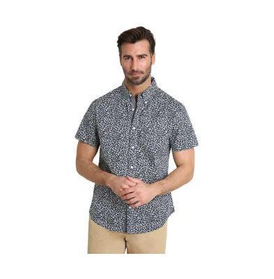 Men's Printed Stretch Poplin Short Sleeve Shirt