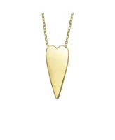 Rachel Glauber 14k Gold Plated Elongated Modern Shiny Heart Layering Necklace