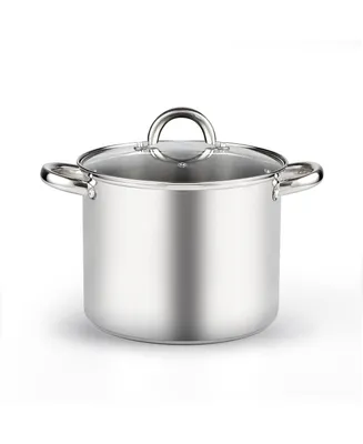 Cook N Home Stockpot with Lid, Basics Stainless Steel Soup Pot, 8-Quart