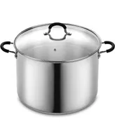 Cook N Home Stockpot Large pot Sauce Pot Induction Pot With Lid Professional Stainless Steel 24 Quart, with Stay-Cool Handles, silver