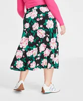 On 34th Women's Floral-Print Pleated Midi Skirt, Created for Macy's