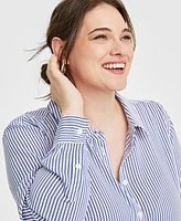 On 34th Trendy Plus Button-Front Crepe Shirt, Created for Macy's