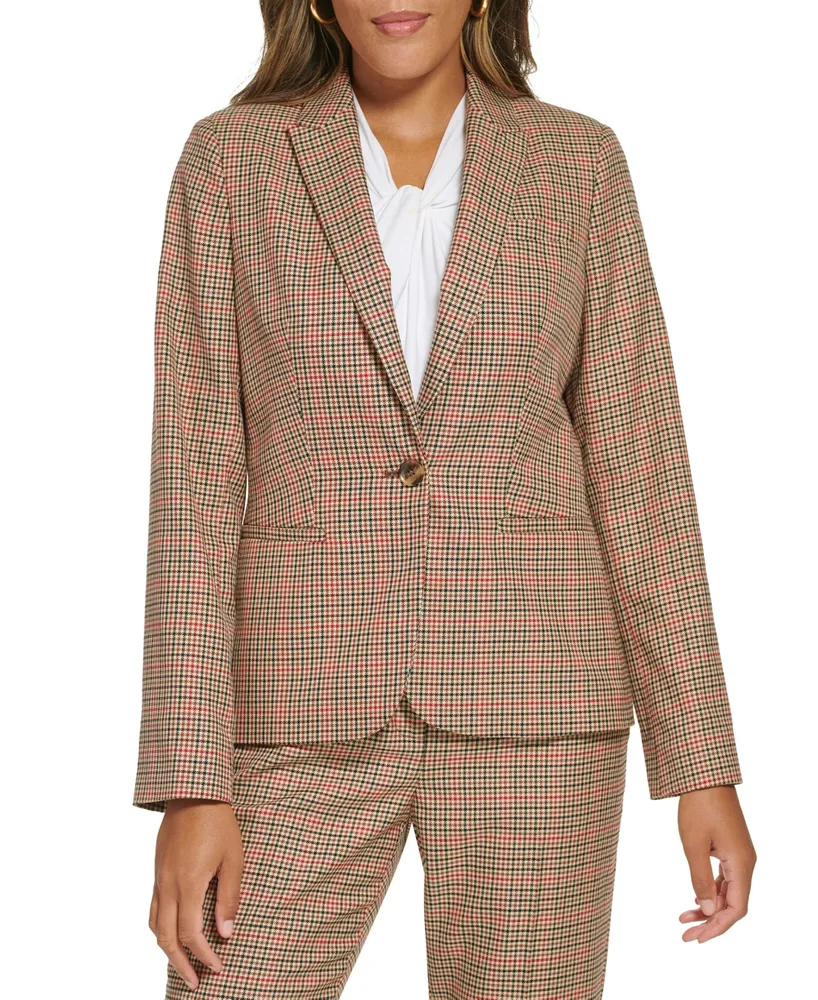 tommy hilfiger gingham blazer
