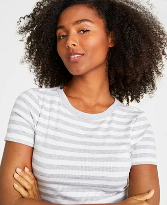 On 34th Women's Short-Sleeve Ribbed T-Shirt, Created for Macy's