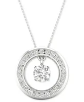 Diamond Orbital Halo Pendant Necklace (1/3 ct. t.w.) in 10k White Gold, 16" + 2" extender