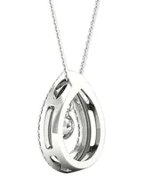 Diamond Orbital Multi Halo Teardrop Pendant Necklace (1/2 ct. t.w.) in 10k White Gold, 16" + 2" extender