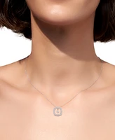 Diamond Orbital Square Halo Pendant Necklace (5/8 ct. t.w.) in 10k White Gold, 16" + 2" extender