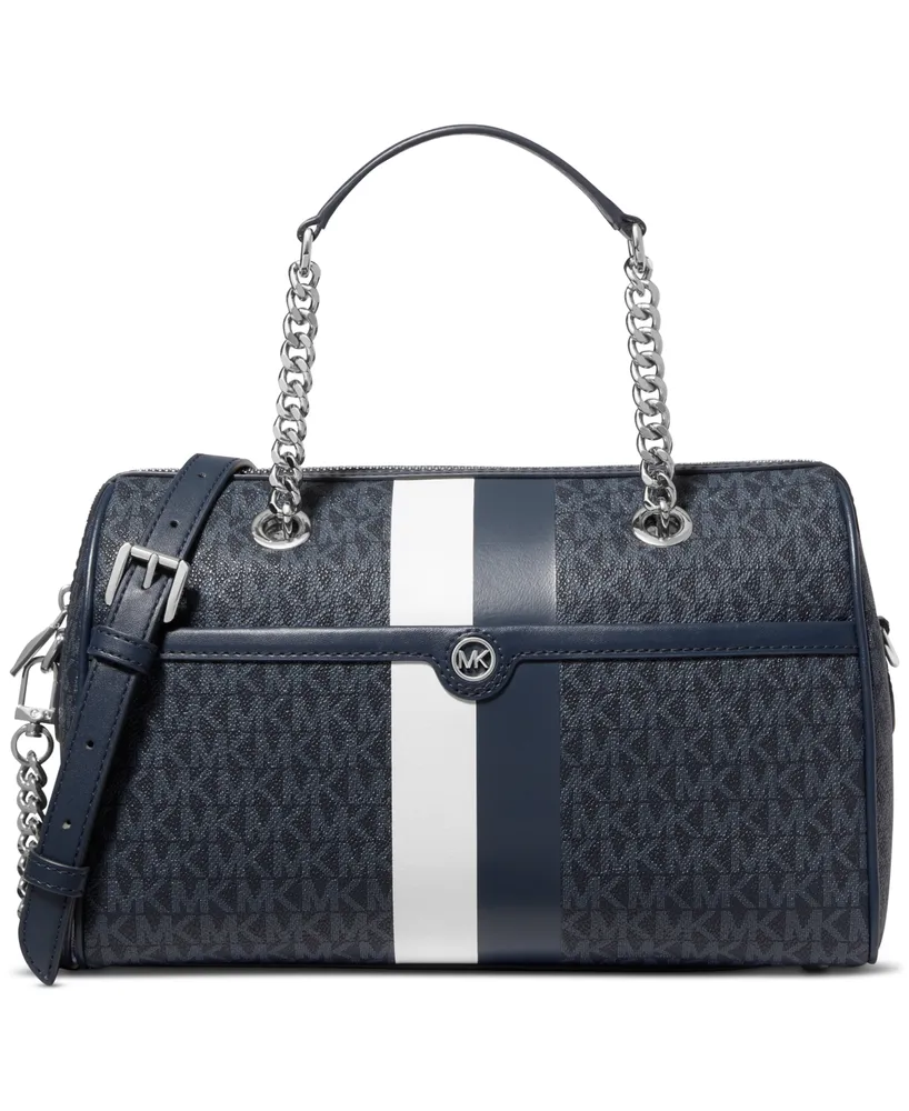 Michael Kors Veronica Medium Leather Dome Satchel - Macy's