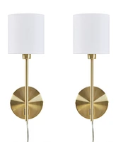 510 Design Conway Metal Wall Sconce with Cylinder Shade, Set Of 2