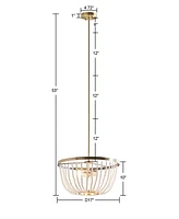 Hampton Hill Melrose 2-Light Beaded Chandelier - Antique