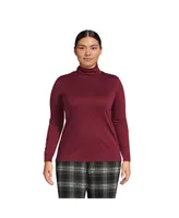 Lands' End Plus Supima Cotton Fitted Long Sleeve Turtleneck