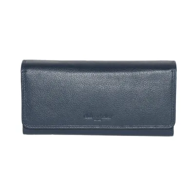 Ladies Leather Clutch Wallet with Checkbook and Gusset