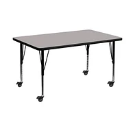 Emma+Oliver Mobile 36X72 Rectangle Hp Laminate Preschool Activity Table