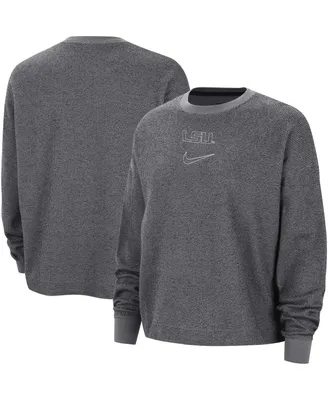 Women's Nike Gray Lsu Tigers Yoga Pullover Sweatshirt