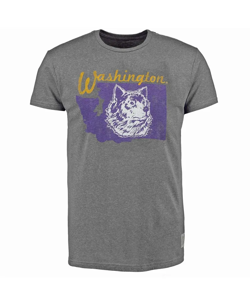 Men's Original Retro Brand Heathered Gray Washington Huskies Vintage-Like State Tri-Blend T-shirt