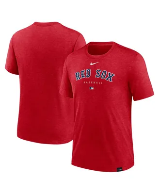 Men's Nike Heather Red Boston Sox Authentic Collection Early Work Tri-Blend Performance T-shirt