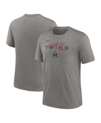 Men's Nike Heather Gray Minnesota Twins We Are All Tri-Blend T-shirt