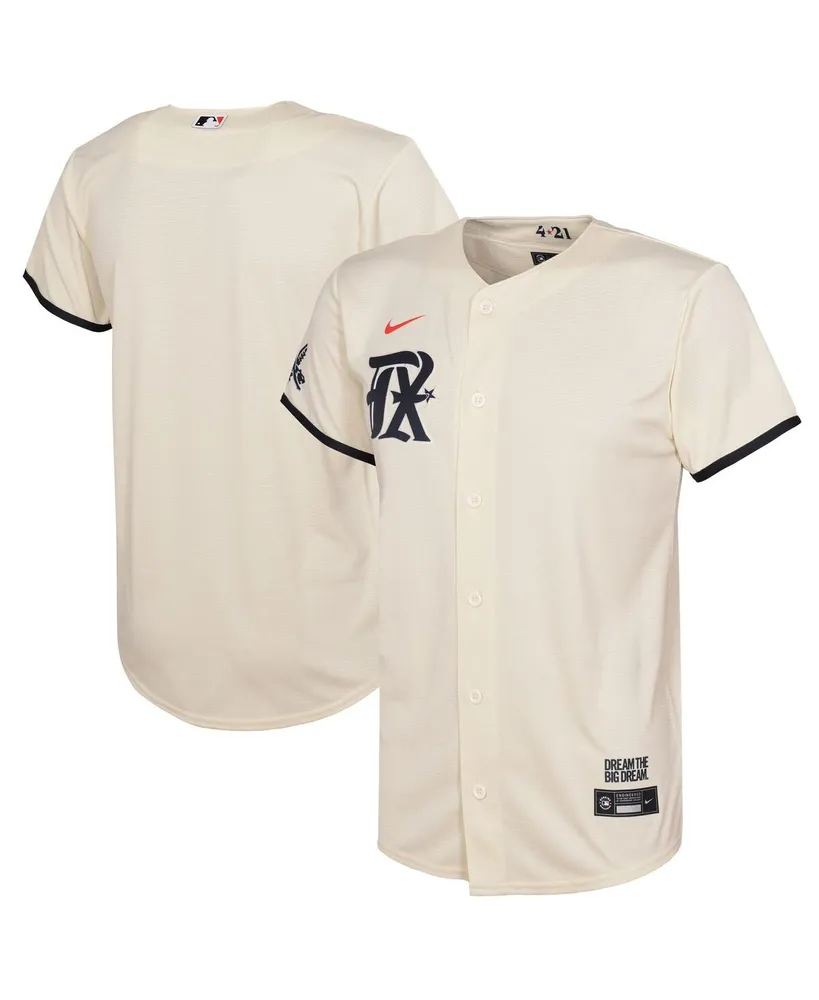 Toddler Boys and Girls Nike Cream Texas Rangers 2023 City Connect Replica Jersey