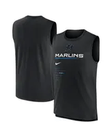 Men's Nike Black Miami Marlins Exceed Performance Tank Top