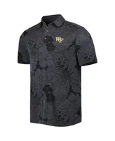 Men's Tommy Bahama Black Wake Forest Demon Deacons Miramar Blooms Polo Shirt