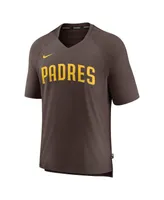 Men's Nike Brown San Diego Padres Authentic Collection Pregame Raglan Performance V-Neck T-shirt