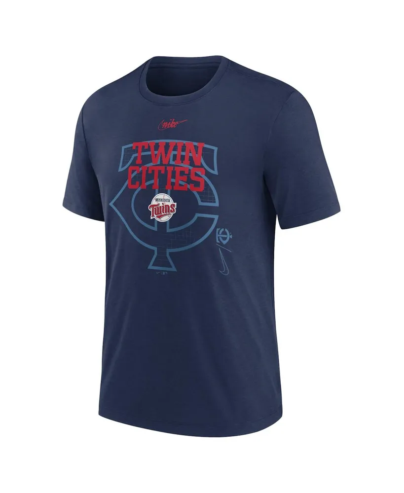 Men's Nike Navy Minnesota Twins Rewind Retro Tri-Blend T-shirt
