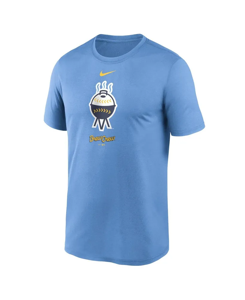 Men's Nike Light Blue Milwaukee Brewers City Connect Logo T-shirt