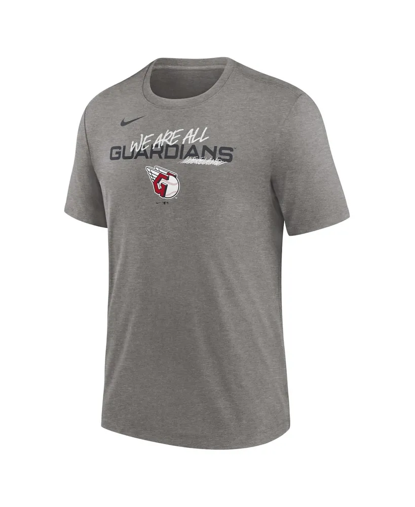 Men's Nike Heather Charcoal Cleveland Guardians We Are All Tri-Blend T-shirt