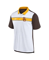 Men's Nike White, Brown San Diego Padres Rewind Stripe Polo Shirt