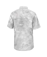 Men's Colosseum White Arkansas Razorbacks Realtree Aspect Charter Full-Button Fishing Shirt