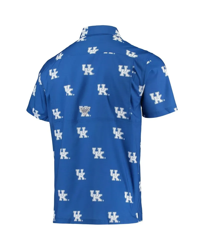 Men's Columbia Royal Kentucky Wildcats Super Slack Tide Omni-Shade Button-Up Shirt