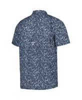 Men's Columbia Navy Notre Dame Fighting Irish Super Slack Tide Omni-Shade Team Button-Up Shirt