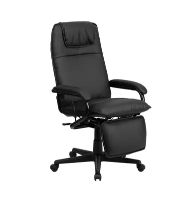 Emma+Oliver High Back Leathersoft Executive Reclining Ergonomic Swivel Office Chair With Arms