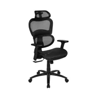 Emma+Oliver Ergonomic Mesh Office Chair-Synchro-Tilt, Headrest, Adjustable Pivot Arms