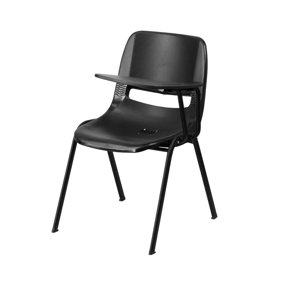 Emma+Oliver Ergonomic Shell Chair With Left Handed Flip-Up Tablet - Arm Desk