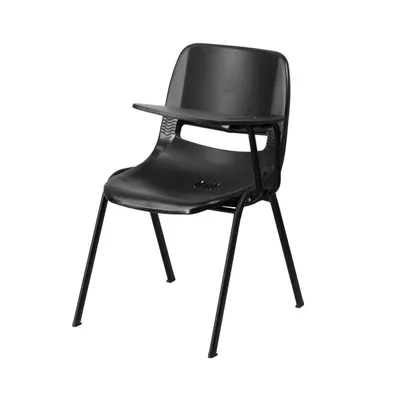 Emma+Oliver Ergonomic Shell Chair With Left Handed Flip-Up Tablet - Arm Desk