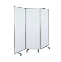 Emma+Oliver Mobile Magnetic Whiteboard 3 Section Partition With Locking Casters, 72"H X 24"W