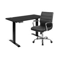 48" Wide Electric Adjustable Standing Desk & Swivel Office Chair