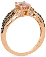 Le Vian Peach Morganite (7/8 ct. t.w.) & Diamond (1/2 ct. t.w.) Ring in 14k Rose Gold