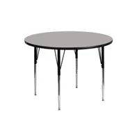 Emma+Oliver 42" Round Hp Laminate Adjustable Activity Table