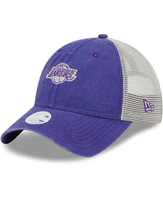 Women's New Era Purple Los Angeles Lakers Micro Logo 9TWENTY Trucker Adjustable Hat
