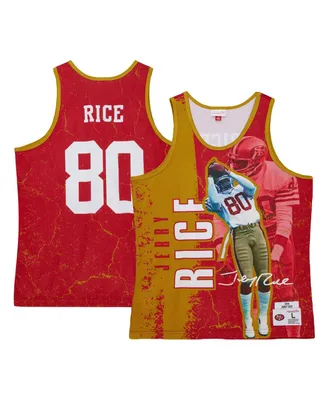 Men's Mitchell & Ness Jerry Rice Scarlet/Gold San Francisco 49ers 1994 Split Legacy Replica Jersey Size: Medium