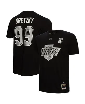 Men's Mitchell & Ness Wayne Gretzky Black Los Angeles Kings Name and Number T-shirt