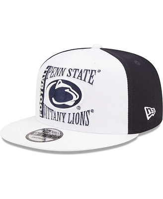 Men's New Era White, Navy Penn State Nittany Lions Retro Sport 9FIFTY Snapback Hat