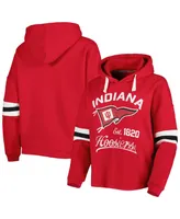 Women's Pressbox Crimson Indiana Hoosiers Super Pennant Pullover Hoodie