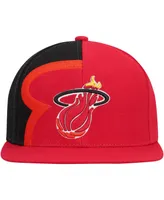 Men's Mitchell & Ness Red Miami Heat Hardwood Classics Retroline Snapback Hat