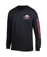 Men's Champion Black Nebraska Huskers Team Stack Long Sleeve T-shirt
