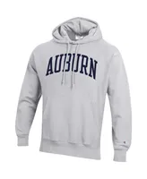 Men's Champion Heathered Gray Auburn Tigers Team Arch Reverse Weave Pullover Hoodie