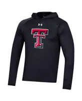 Men's Under Armour Texas Tech Red Raiders School Logo Raglan Long Sleeve Hoodie Performance T-shirt